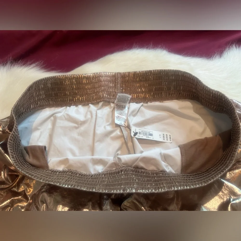 VICTORIA'S SECRET SPORT GOLD LAMÉ MC HAMMER VIBE CARGO LOUNGE JOGGERS SIZE LARGE - Picture 10 of 10